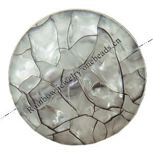 Crackle Acrylic Beads, Frosted Surface Effect, Flat round ,24x12mm ,Hole:Approx 2mm ,Sold by Bag