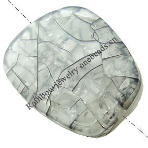 Crackle Acrylic Beads, Frosted Surface Effect, 22x30x9mm, Hole:Approx 2mm ,Sold by Bag
