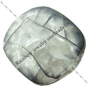 Crackle Acrylic Beads, Frosted Surface Effect, Rectangle, 20x24x8mm, Hole:Approx 2mm ,Sold by Bag