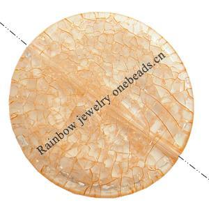 Crackle Acrylic Beads, Frosted Surface Effect, Flat round, 41x6mm ,Hole:Approx 1mm ,Sold by Bag
