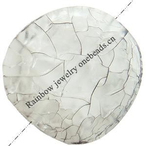 Crackle Acrylic Beads ,Frosted Surface Effect, Flat round ,22x6mm, Hole:Approx 1mm, Sold by Bag