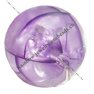 Crackle Acrylic Beads, Frosted Surface Effect ,Round, 12mm, Hole:Approx 2mm ,Sold by Bag