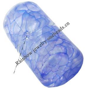 Crackle Acrylic Beads, Frosted Surface Effect, Round tube, 25x13mm,Hole:Approx 2mm ,Sold by Bag