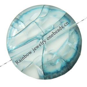 Crackle Acrylic Beads, Frosted Surface Effect, Flat round, 32x5mm, Hole:Approx 1mm, Sold by Bag
