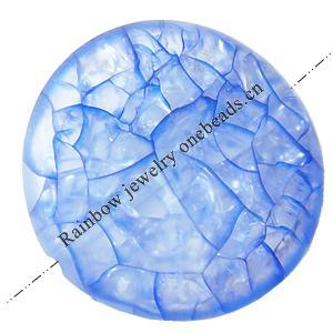 Crackle Acrylic Beads, Frosted Surface Effect, Flat round ,36x17mm, Hole:Approx 2mm, Sold by Bag