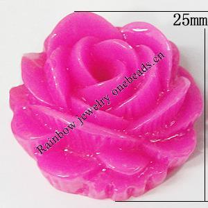 Resin Cabochons, NO Hole Headwear & Costume Accessory, Flower, About 25mm in diameter, Sold by Bag