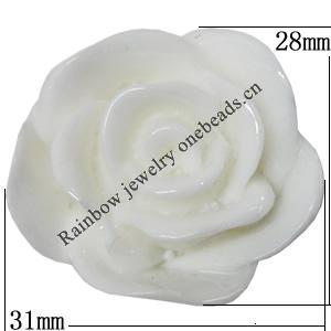 Resin Cabochons, NO Hole Headwear & Costume Accessory, Flower, About 31x28mm in diameter, Sold by Bag