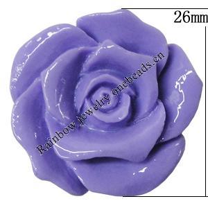 Resin Cabochons, NO Hole Headwear & Costume Accessory, Flower, About 26mm in diameter, Sold by Bag