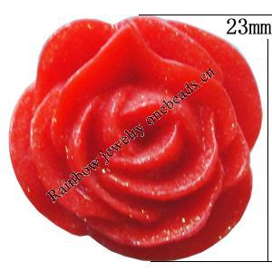 Resin Cabochons, NO Hole Headwear & Costume Accessory, Flower, About 23mm in diameter, Sold by Bag