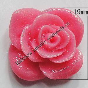 Resin Cabochons, NO Hole Headwear & Costume Accessory, Flower, About 19mm in diameter, Sold by Bag