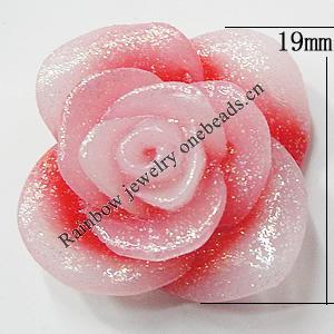 Resin Cabochons, NO Hole Headwear & Costume Accessory, Flower, About 19mm in diameter, Sold by Bag