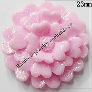 Resin Cabochons, NO Hole Headwear & Costume Accessory, Flower, About 23mm in diameter, Sold by Bag