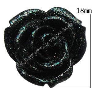 Resin Cabochons, NO Hole Headwear & Costume Accessory, Flower, About 18mm in diameter, Sold by Bag