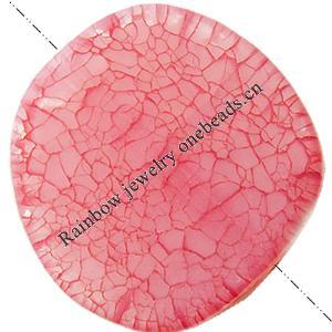 Crackle Acrylic Beads, Frosted Surface Effect, Flat round ,30x29x5mm ,Hole:Approx 2mm, Sold by Bag