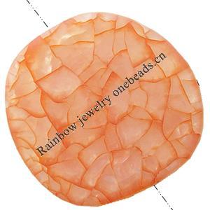 Crackle Acrylic Beads, Frosted Surface Effect, Flat round ,36x36x5mm ,Hole:Approx 2mm, Sold by Bag