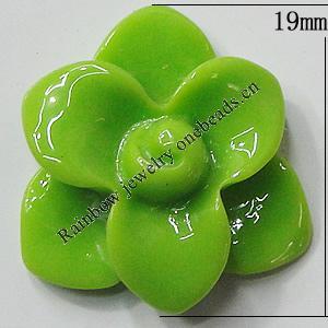 Resin Cabochons, NO Hole Headwear & Costume Accessory, Flower, About 19mm in diameter, Sold by Bag