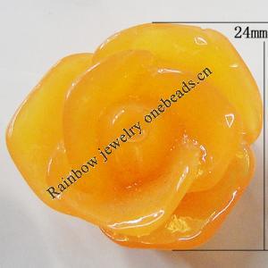 Resin Cabochons, NO Hole Headwear & Costume Accessory, Flower, About 24mm in diameter, Sold by Bag