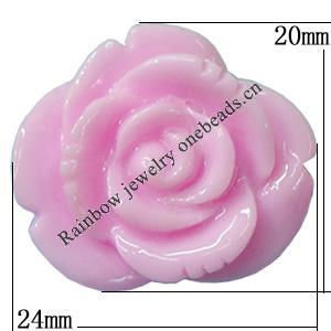 Resin Cabochons, NO Hole Headwear & Costume Accessory, Flower, About 24x20mm in diameter, Sold by Bag