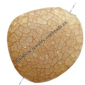 Crackle Acrylic Beads, Frosted Surface Effect, Nuggets, 33x13x35mm ,Hole:Approx 2mm, Sold by Bag