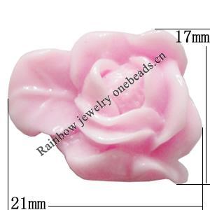 Resin Cabochons, NO Hole Headwear & Costume Accessory, Flower, About 21x17mm in diameter, Sold by Bag