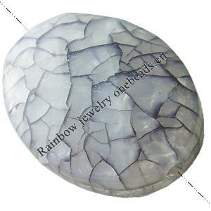 Crackle Acrylic Beads, Frosted Surface Effect, Flat oval ,28x38x15mm ,Hole:Approx 2mm, Sold by Bag