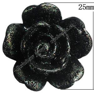 Resin Cabochons, NO Hole Headwear & Costume Accessory, Flower, About 25mm in diameter, Sold by Bag