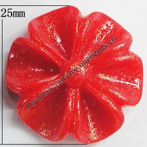 Resin Cabochons, NO Hole Headwear & Costume Accessory, Flower, About 25mm in diameter, Sold by Bag