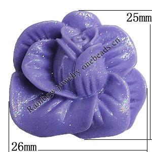 Resin Cabochons, NO Hole Headwear & Costume Accessory, Flower, About 26x25mm in diameter, Sold by Bag