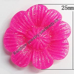 Resin Cabochons, NO Hole Headwear & Costume Accessory, Flower, About 25mm in diameter, Sold by Bag