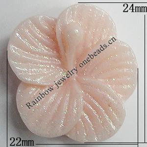 Resin Cabochons, NO Hole Headwear & Costume Accessory, Flower, About 24x22mm in diameter, Sold by Bag