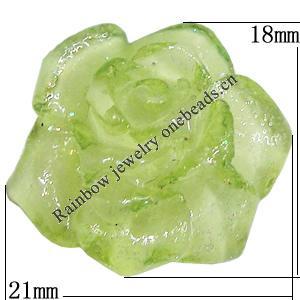 Resin Cabochons, NO Hole Headwear & Costume Accessory, Flower, About 21x18mm in diameter, Sold by Bag