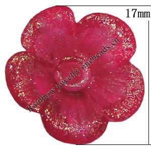 Resin Cabochons, NO Hole Headwear & Costume Accessory, Flower, About 17mm in diameter, Sold by Bag