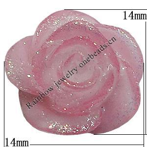 Resin Cabochons, NO Hole Headwear & Costume Accessory, Flower, About 14x14mm in diameter, Sold by Bag