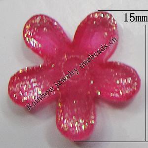 Resin Cabochons, NO Hole Headwear & Costume Accessory, Flower, About 15mm in diameter, Sold by Bag