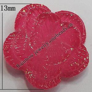 Resin Cabochons, NO Hole Headwear & Costume Accessory, Flower, About 13mm in diameter, Sold by Bag