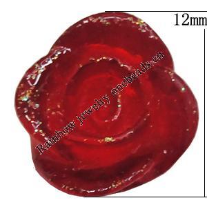 Resin Cabochons, NO Hole Headwear & Costume Accessory, Flower, About 12mm in diameter, Sold by Bag