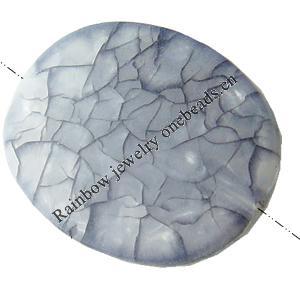 Crackle Acrylic Beads ,Frosted Surface Effect, Flat oval, 25x34x7mm, Hole:Approx 2mm, Sold by Bag