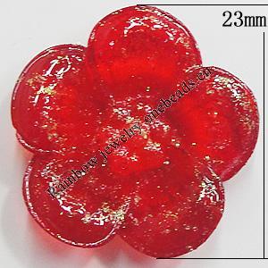 Resin Cabochons, NO Hole Headwear & Costume Accessory, Flower, About 23mm in diameter, Sold by Bag