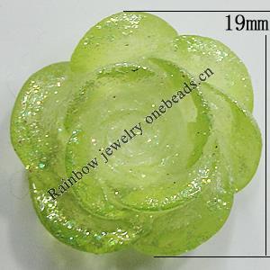 Resin Cabochons, NO Hole Headwear & Costume Accessory, Flower, About 19mm in diameter, Sold by Bag