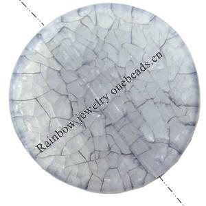 Crackle Acrylic Beads, Frosted Surface Effect, Flat round ,38x5mm ,Hole:Approx 2mm, Sold by Bag