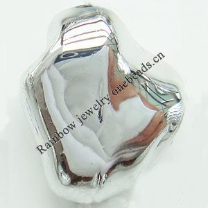 Painted Acrylic Beads, Lustrous, 13x15mm, Hole:About 2mm, Sold by Bag