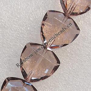 Glass Crystal Beads, Faceted Triangle 18mm Hole:1mm, Sold by Bag