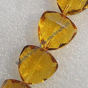 Glass Crystal Beads, Faceted Triangle 18mm Hole:1mm, Sold by Bag