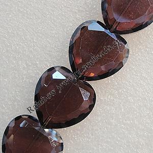 Glass Crystal Beads, Faceted Heart 22mm Hole:1mm, Sold by Bag