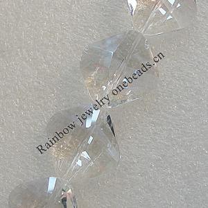 Glass Crystal Beads, Faceted Diamond 22mm Hole:1mm, Sold by Bag