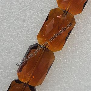 Glass Crystal Beads, Faceted Rectangle 20x14mm Hole:1mm, Sold by Bag
