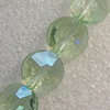 Glass Crystal Beads, Faceted Flat Round 12mm Hole:1mm, Sold by Bag