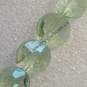 Glass Crystal Beads, Faceted Flat Round 12mm Hole:1mm, Sold by Bag