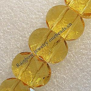 Glass Crystal Beads, Faceted Flat Rondelle 15x10mm Hole:1mm, Sold by Bag