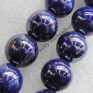 Ceramics Beads Plated AB, Round 18mm Hole:2mm, Sold by Bag